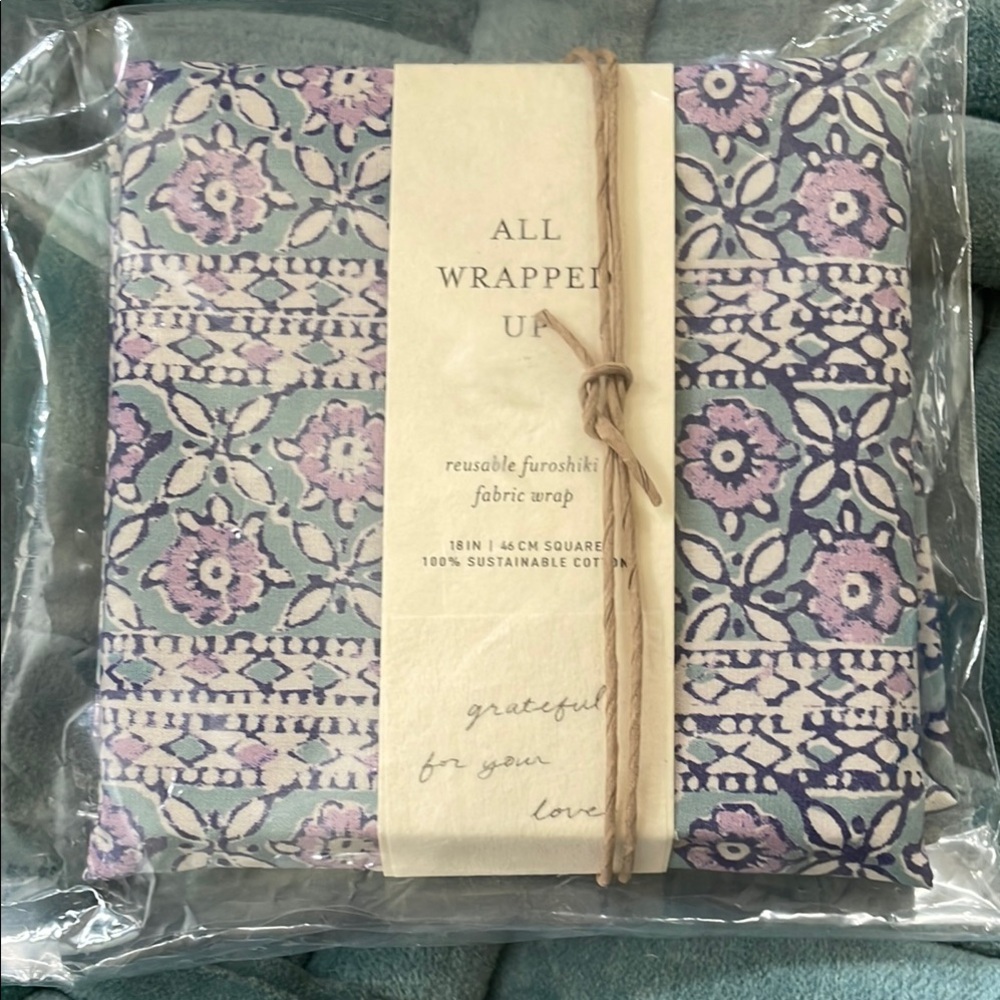 SOLD OUT NWT Anthropologie Purple and Blue Furoshiki Fabric Wrap